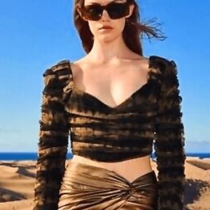 ZARA Corsetry Tulle Crop Top